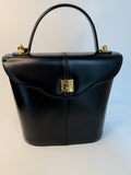 RARE Black Yves Saint Laurent Logo Convertible Top-Handle Bag