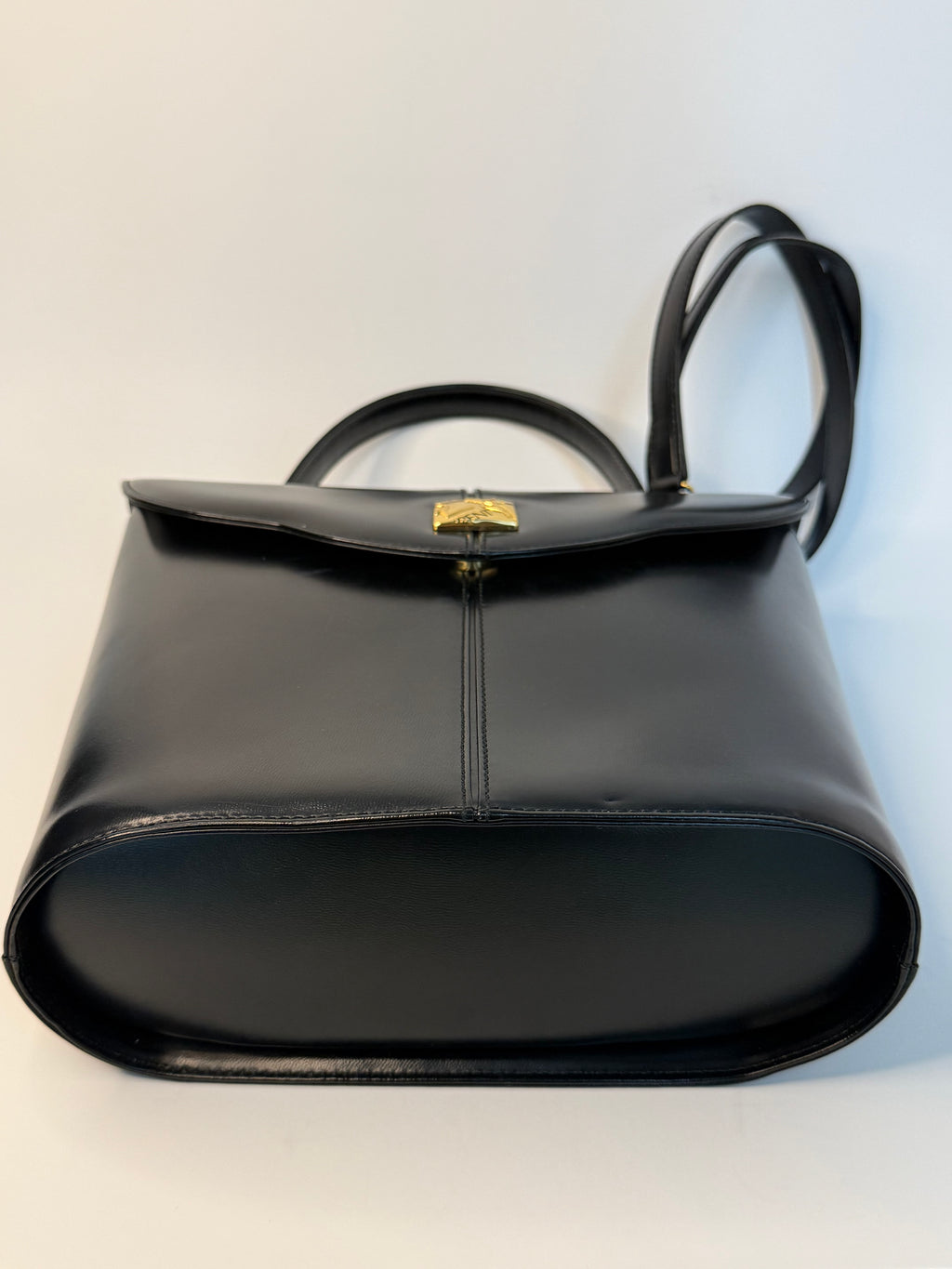 RARE Black Yves Saint Laurent Logo Convertible Top-Handle Bag
